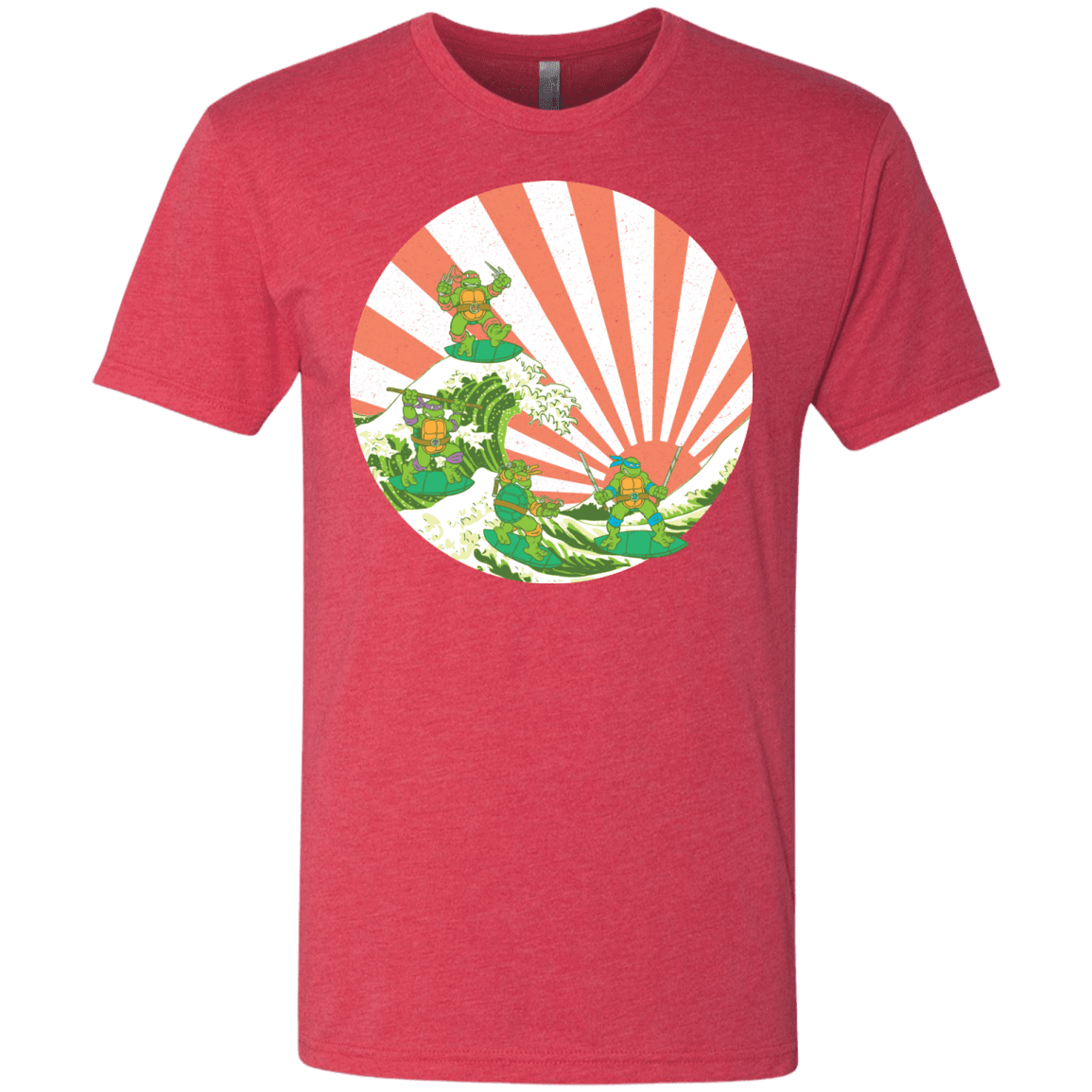 T-Shirts Vintage Red / S The Great Wave Off Cowabunga Men's Triblend T-Shirt