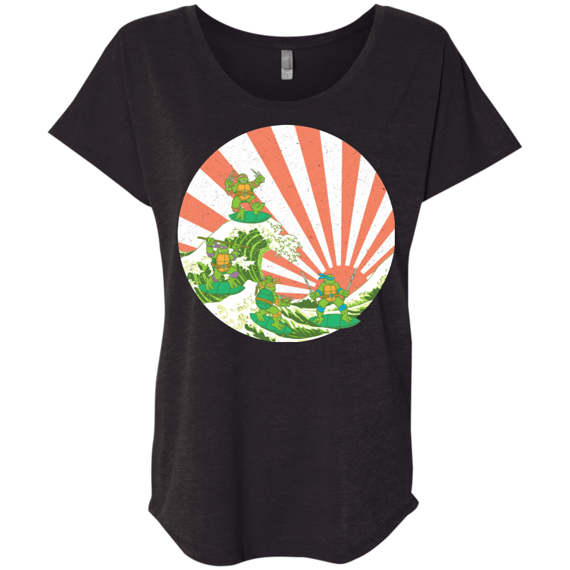 The Great Wave Off Cowabunga Triblend Dolman Sleeve