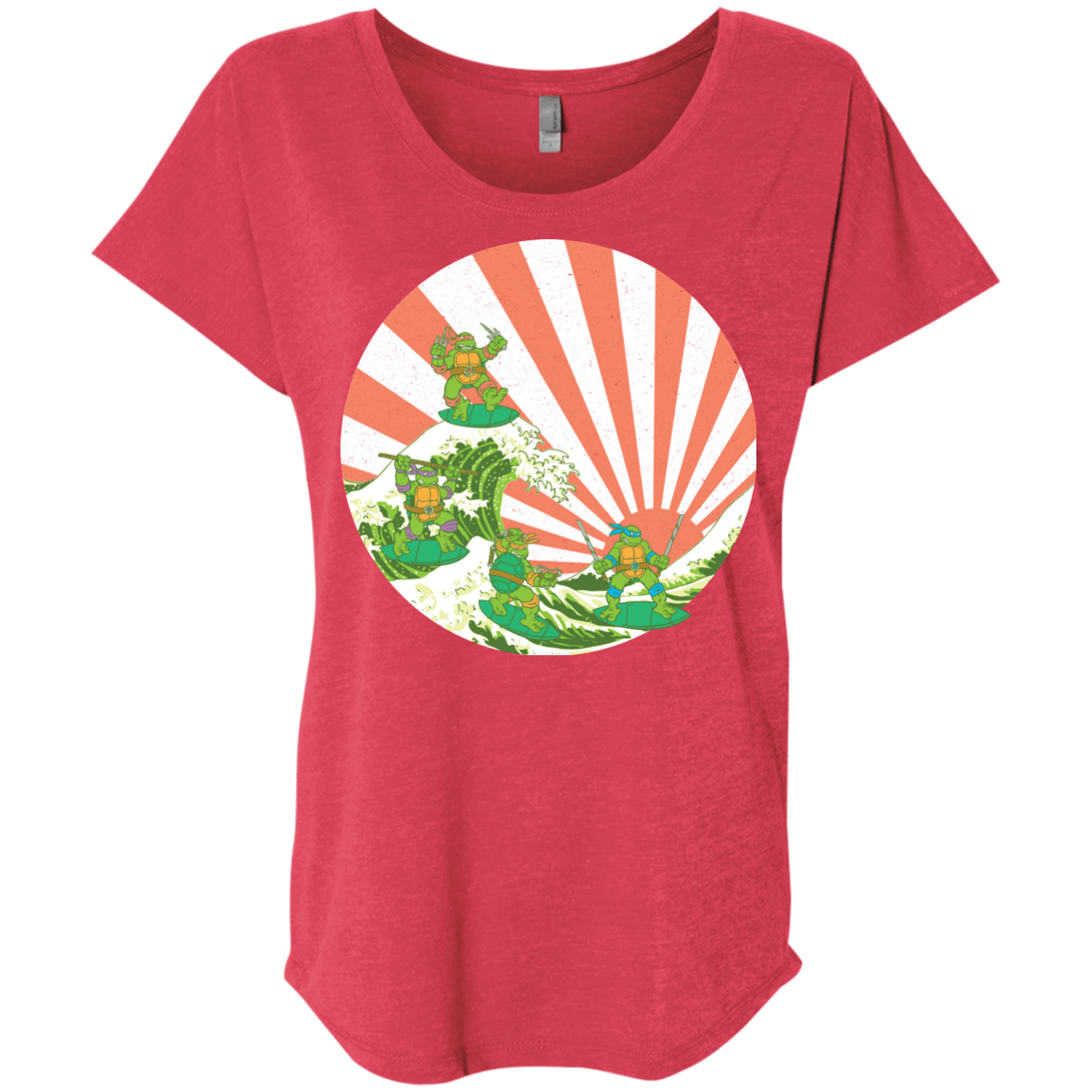 The Great Wave Off Cowabunga Triblend Dolman Sleeve