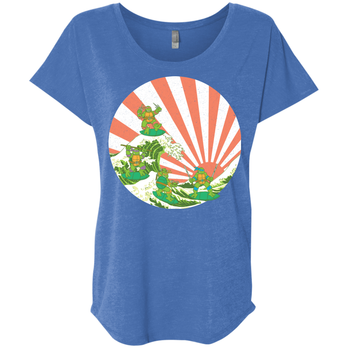 The Great Wave Off Cowabunga Triblend Dolman Sleeve