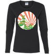 T-Shirts Black / S The Great Wave Off Cowabunga Women's Long Sleeve T-Shirt