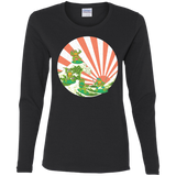 T-Shirts Black / S The Great Wave Off Cowabunga Women's Long Sleeve T-Shirt