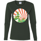 T-Shirts Forest / S The Great Wave Off Cowabunga Women's Long Sleeve T-Shirt