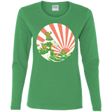 T-Shirts Irish Green / S The Great Wave Off Cowabunga Women's Long Sleeve T-Shirt