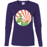 T-Shirts Purple / S The Great Wave Off Cowabunga Women's Long Sleeve T-Shirt