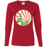 T-Shirts Red / S The Great Wave Off Cowabunga Women's Long Sleeve T-Shirt
