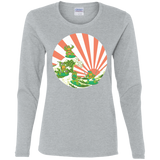 T-Shirts Sport Grey / S The Great Wave Off Cowabunga Women's Long Sleeve T-Shirt