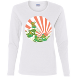T-Shirts White / S The Great Wave Off Cowabunga Women's Long Sleeve T-Shirt