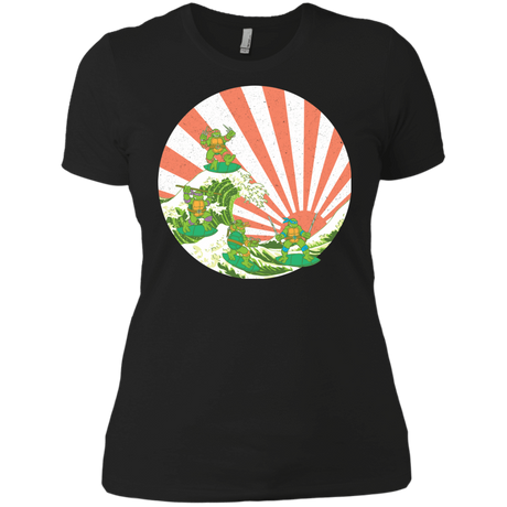 T-Shirts Black / X-Small The Great Wave Off Cowabunga Women's Premium T-Shirt