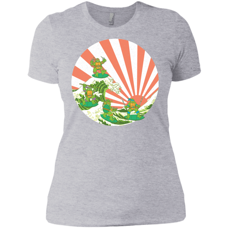 T-Shirts Heather Grey / X-Small The Great Wave Off Cowabunga Women's Premium T-Shirt
