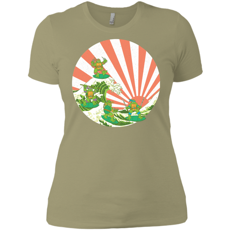 T-Shirts Light Olive / X-Small The Great Wave Off Cowabunga Women's Premium T-Shirt