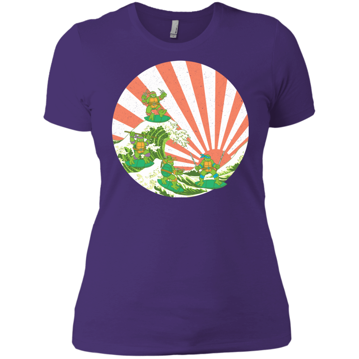 T-Shirts Purple Rush/ / X-Small The Great Wave Off Cowabunga Women's Premium T-Shirt
