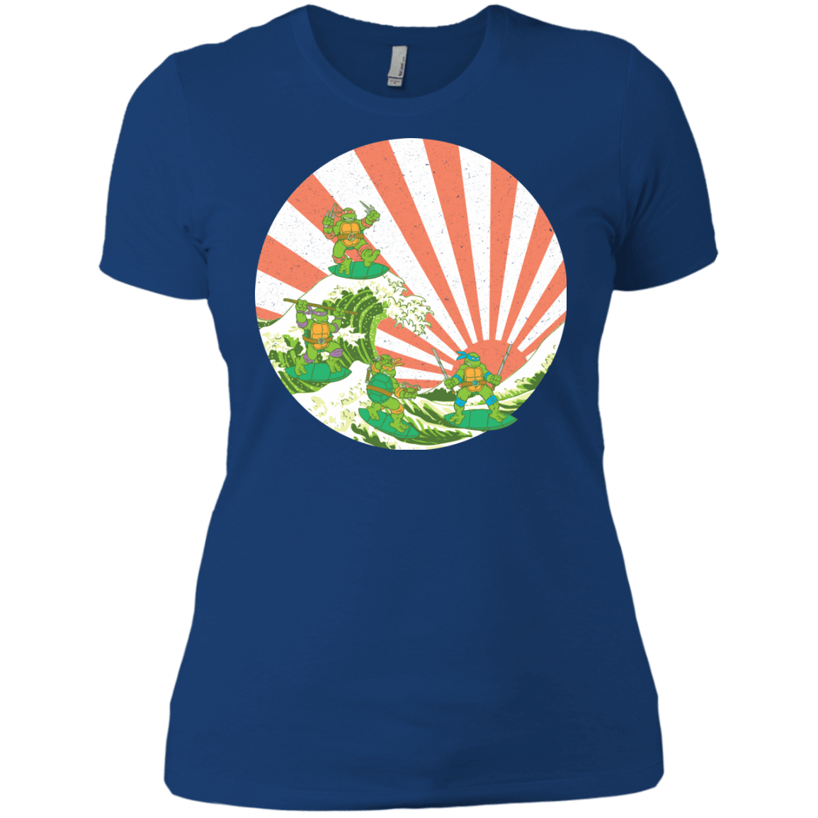 T-Shirts Royal / X-Small The Great Wave Off Cowabunga Women's Premium T-Shirt