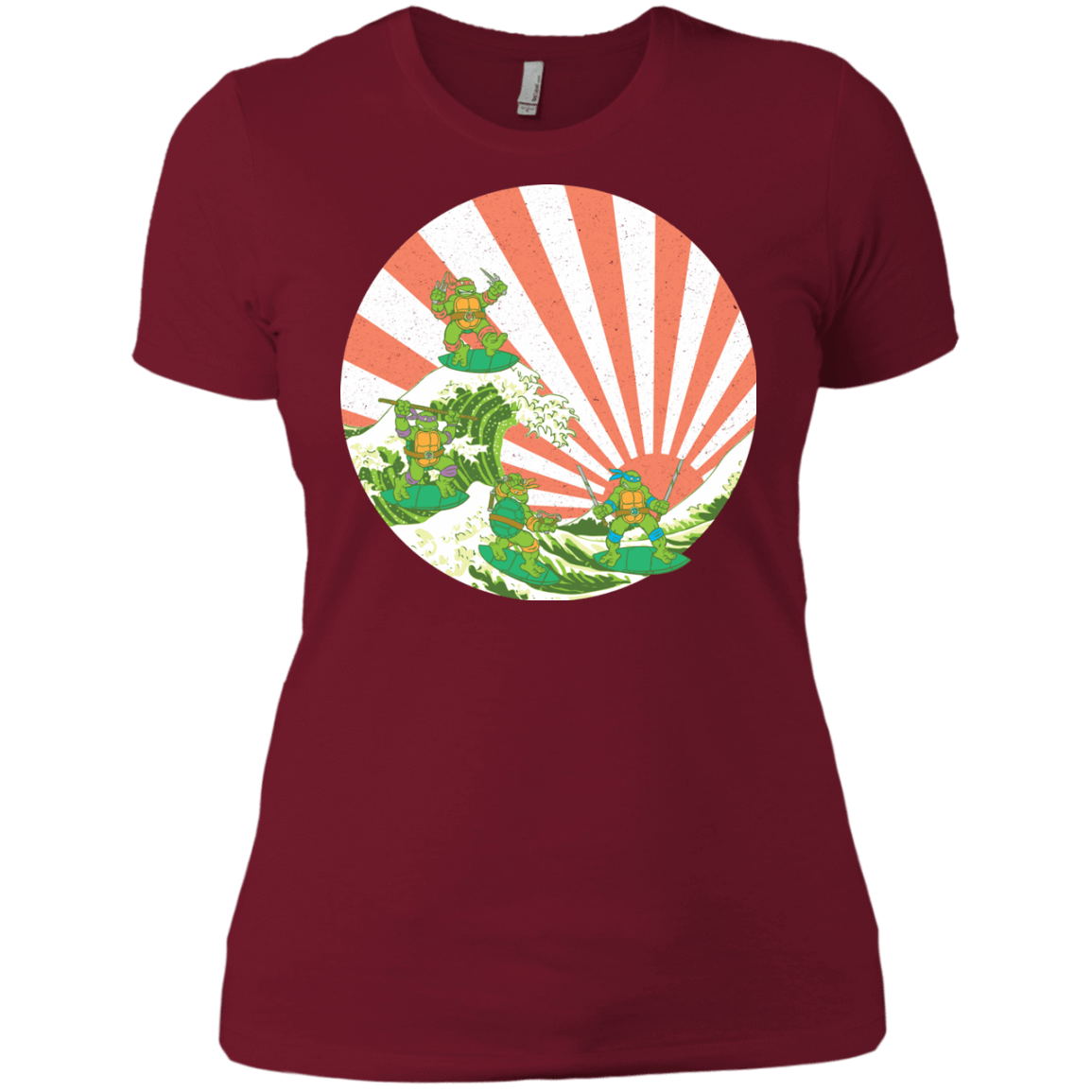 T-Shirts Scarlet / X-Small The Great Wave Off Cowabunga Women's Premium T-Shirt