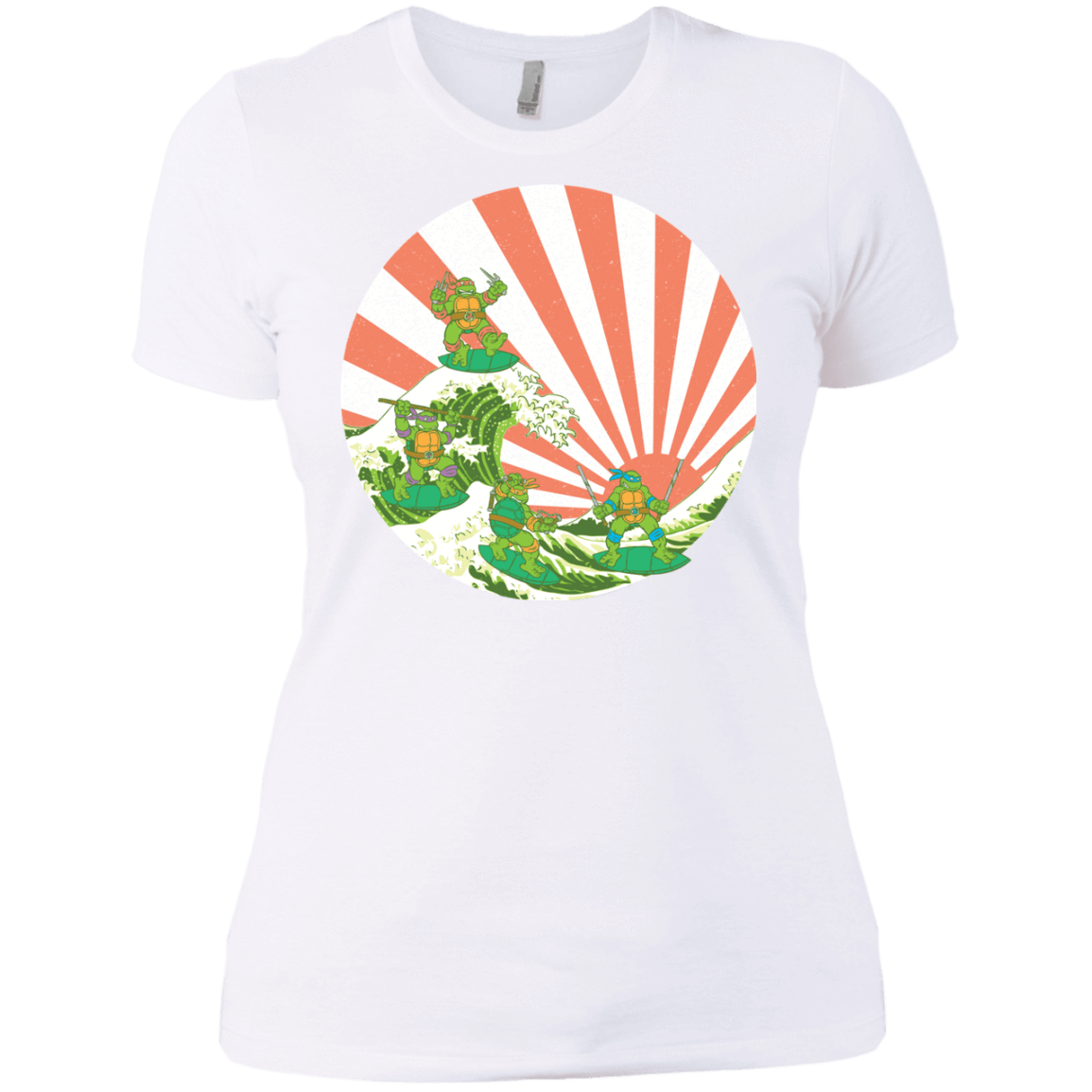 T-Shirts White / X-Small The Great Wave Off Cowabunga Women's Premium T-Shirt