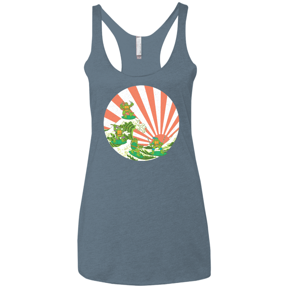 The Great Wave Off Cowabunga Women's Triblend Racerback Tank