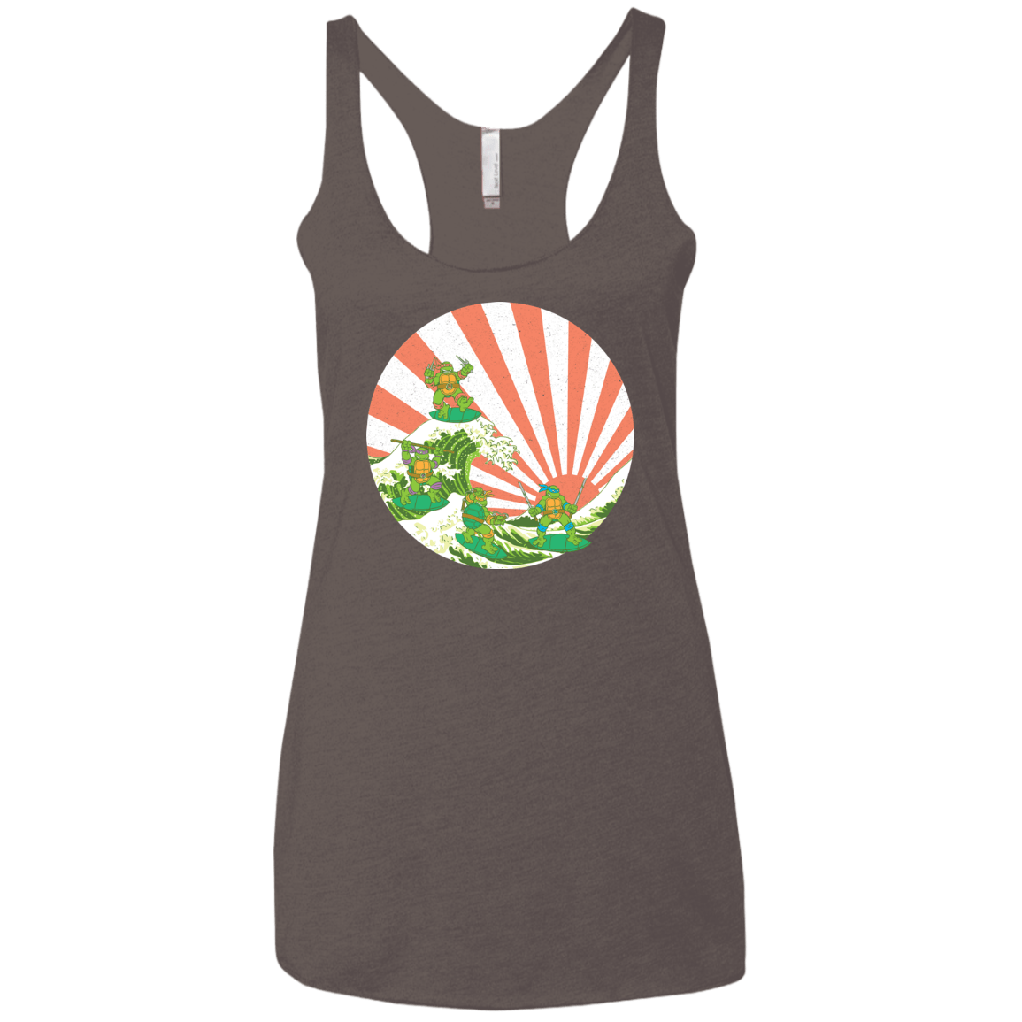The Great Wave Off Cowabunga Women's Triblend Racerback Tank
