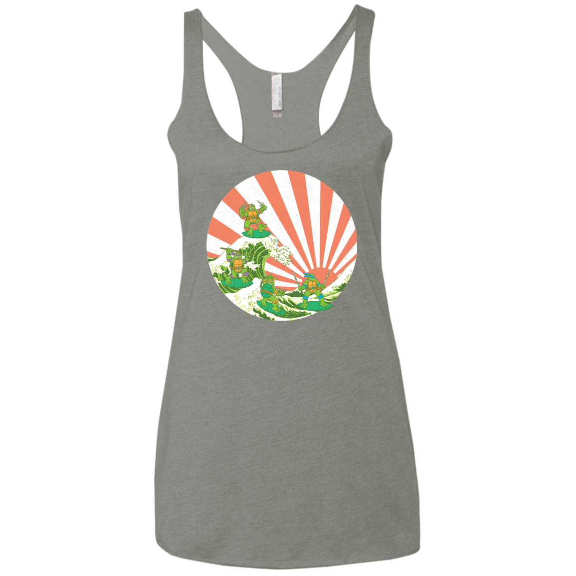 The Great Wave Off Cowabunga Women's Triblend Racerback Tank