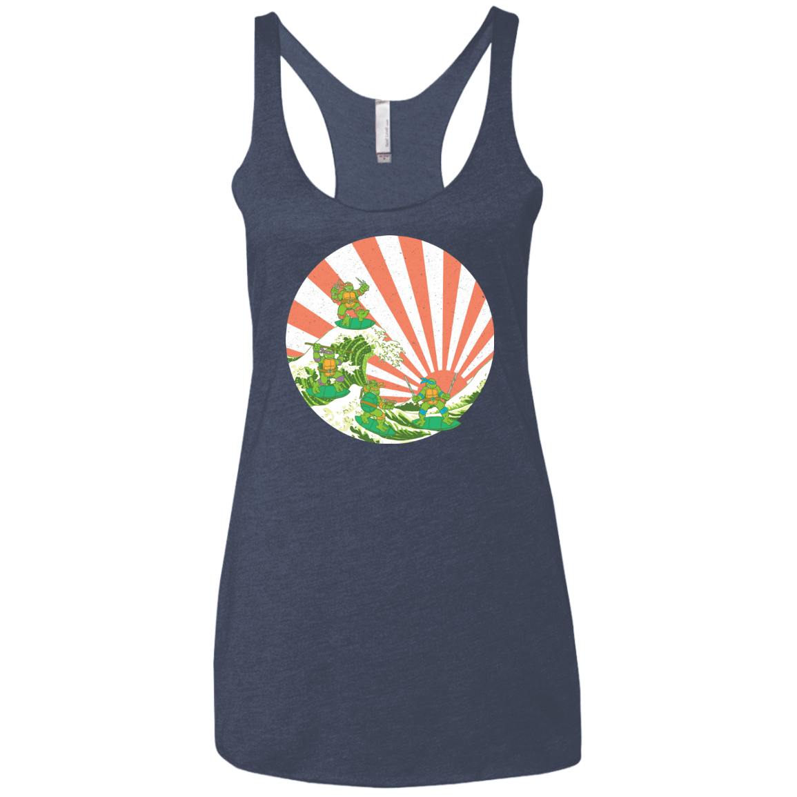The Great Wave Off Cowabunga Women's Triblend Racerback Tank