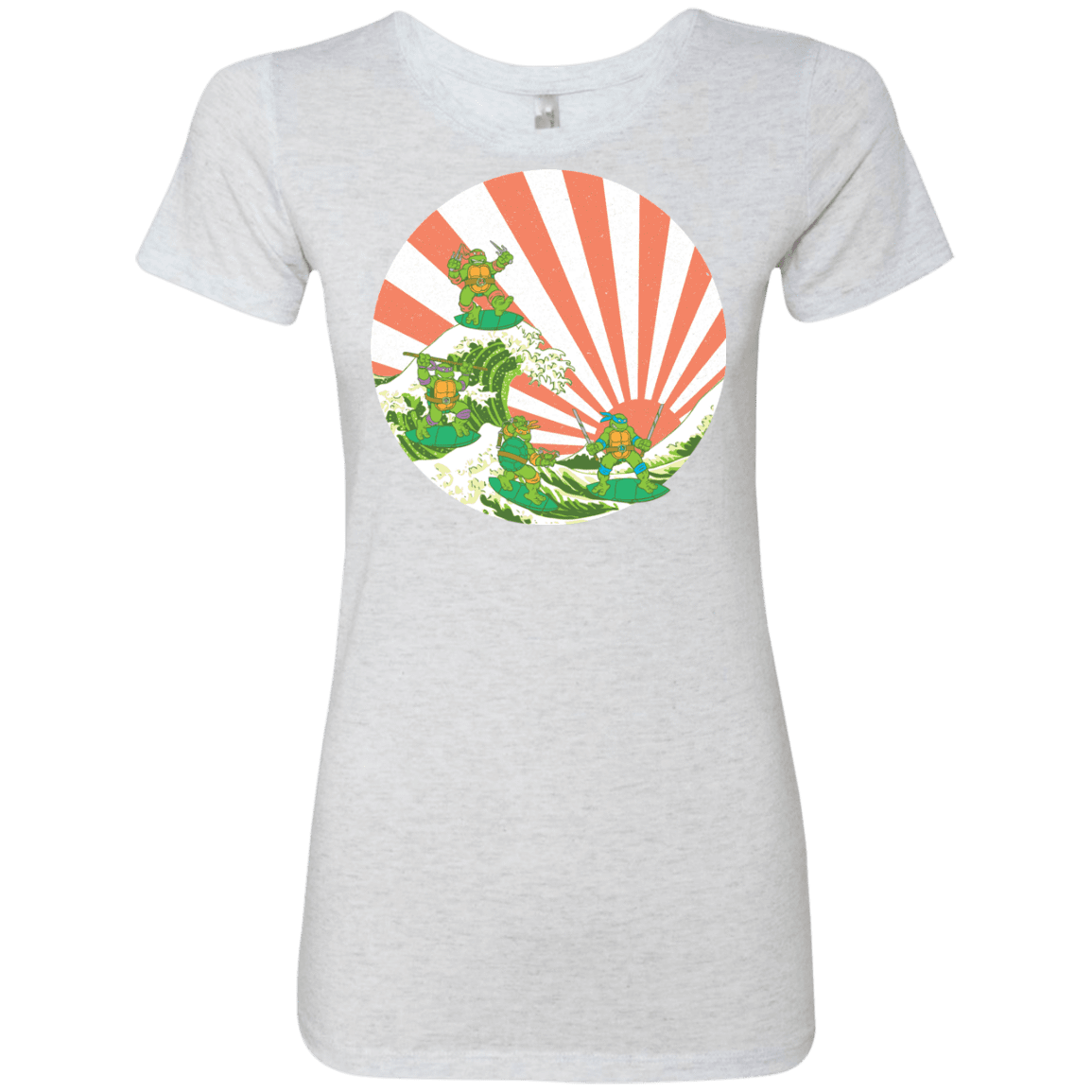 T-Shirts Heather White / S The Great Wave Off Cowabunga Women's Triblend T-Shirt