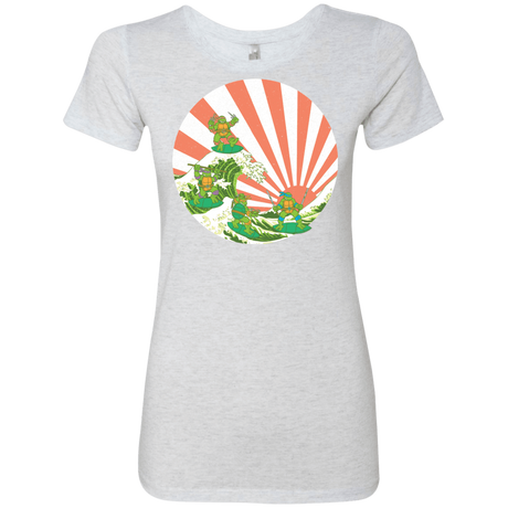 T-Shirts Heather White / S The Great Wave Off Cowabunga Women's Triblend T-Shirt