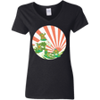 T-Shirts Black / S The Great Wave Off Cowabunga Women's V-Neck T-Shirt