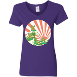 T-Shirts Purple / S The Great Wave Off Cowabunga Women's V-Neck T-Shirt