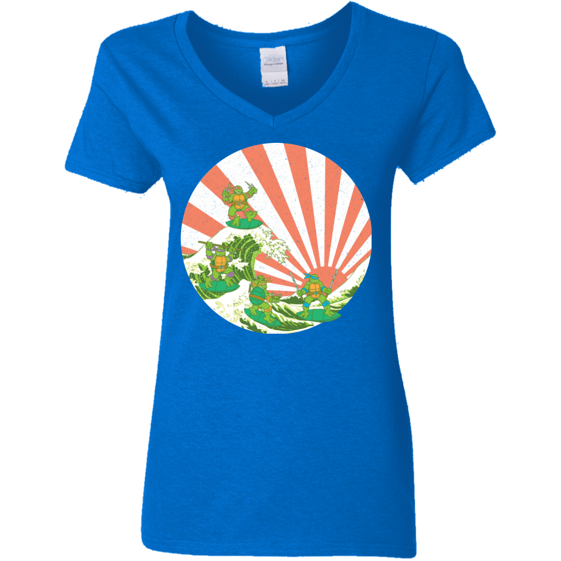 T-Shirts Royal / S The Great Wave Off Cowabunga Women's V-Neck T-Shirt