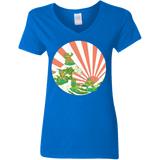 T-Shirts Royal / S The Great Wave Off Cowabunga Women's V-Neck T-Shirt