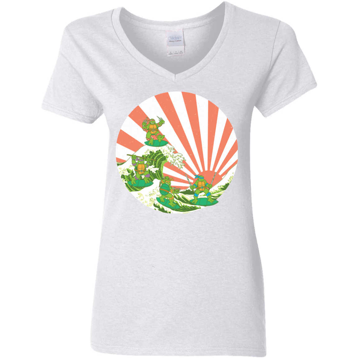 T-Shirts White / S The Great Wave Off Cowabunga Women's V-Neck T-Shirt