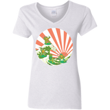 T-Shirts White / S The Great Wave Off Cowabunga Women's V-Neck T-Shirt