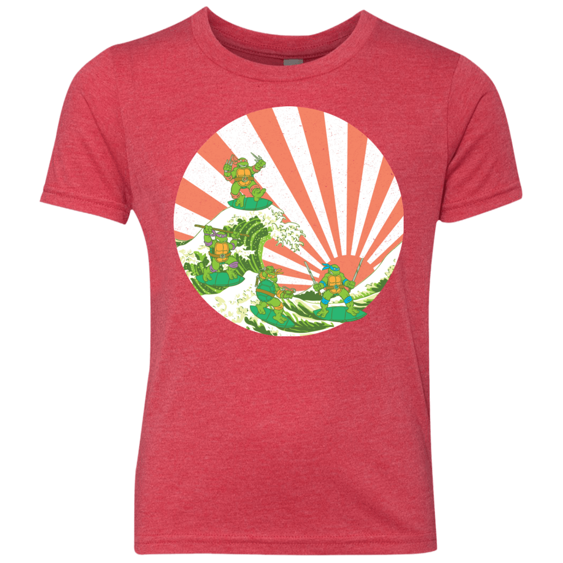 The Great Wave Off Cowabunga Youth Triblend T-Shirt