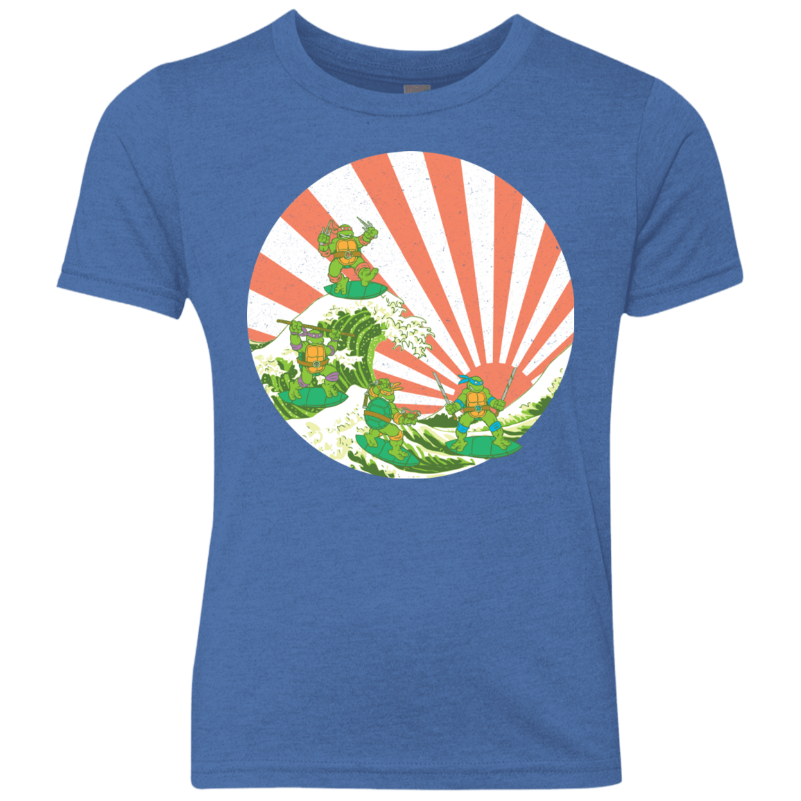 The Great Wave Off Cowabunga Youth Triblend T-Shirt