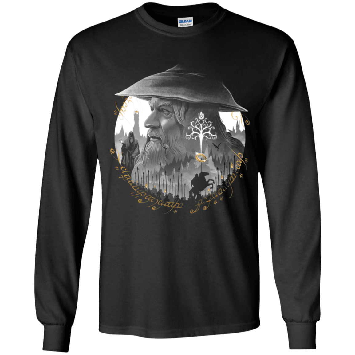 T-Shirts Black / YS The Grey Wizard Youth Long Sleeve T-Shirt
