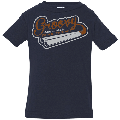T-Shirts Navy / 6 Months The Guy With The Gun Infant Premium T-Shirt
