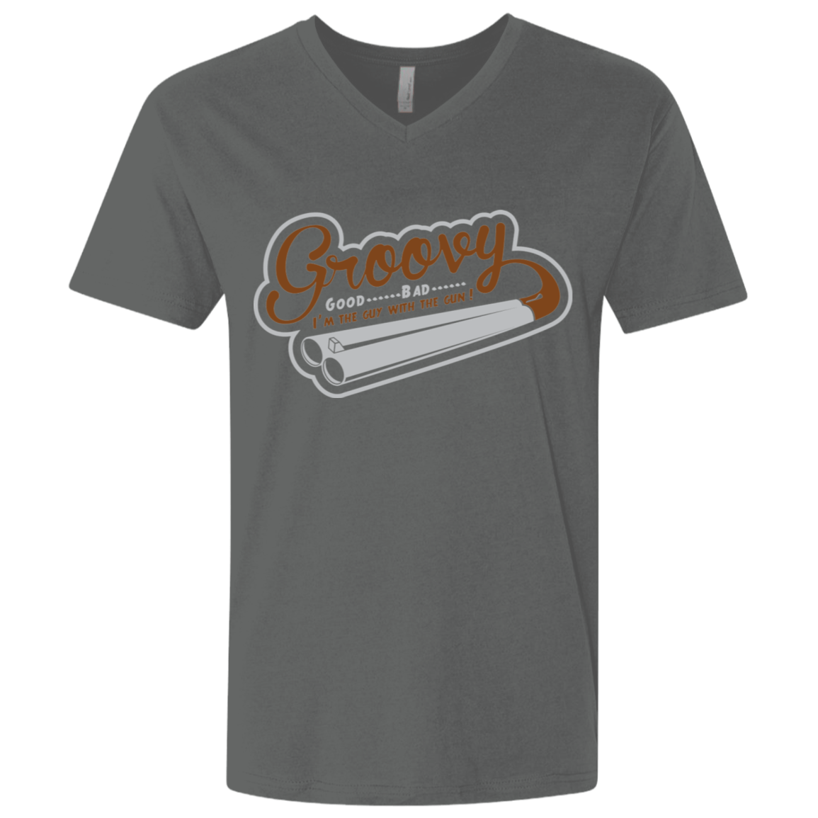 T-Shirts Heavy Metal / X-Small The Guy With The Gun Men's Premium V-Neck