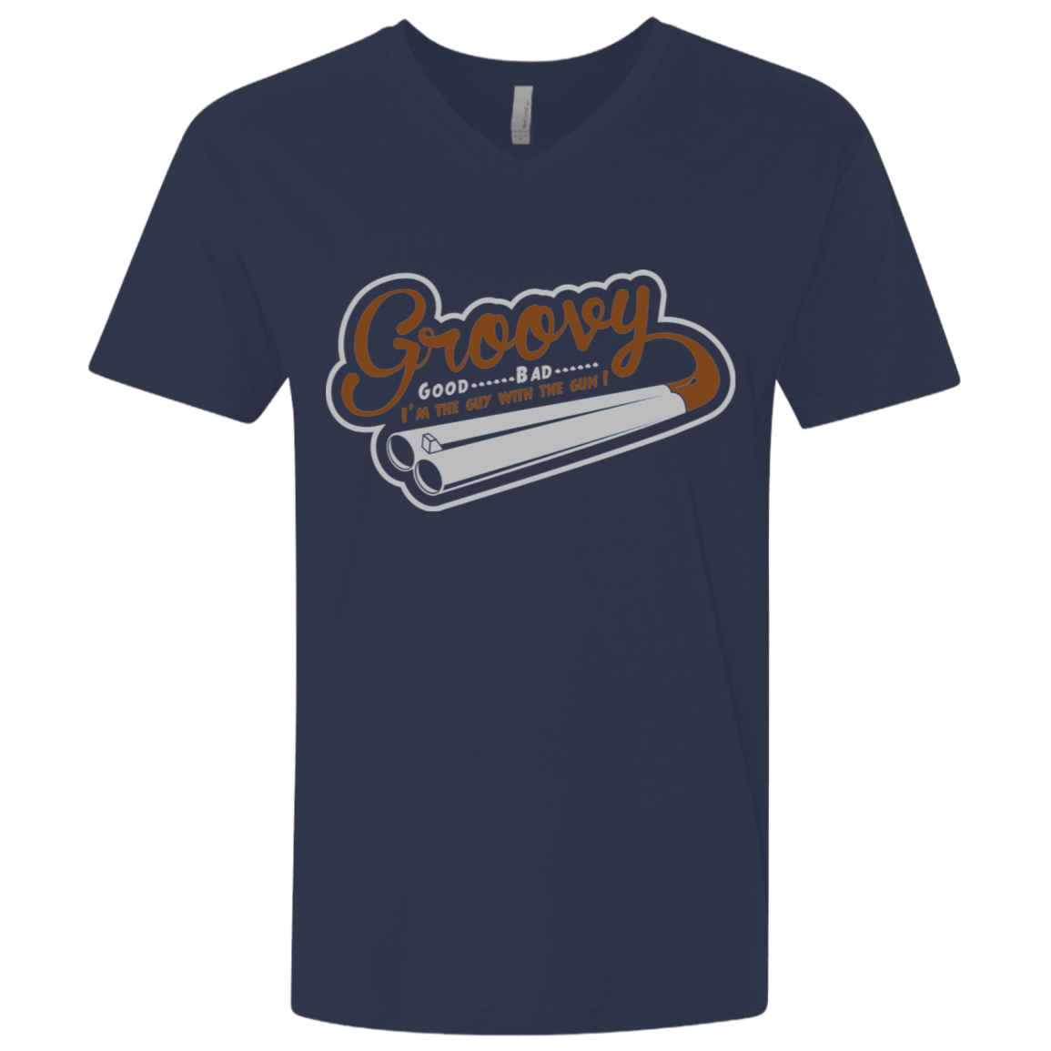 T-Shirts Midnight Navy / X-Small The Guy With The Gun Men's Premium V-Neck