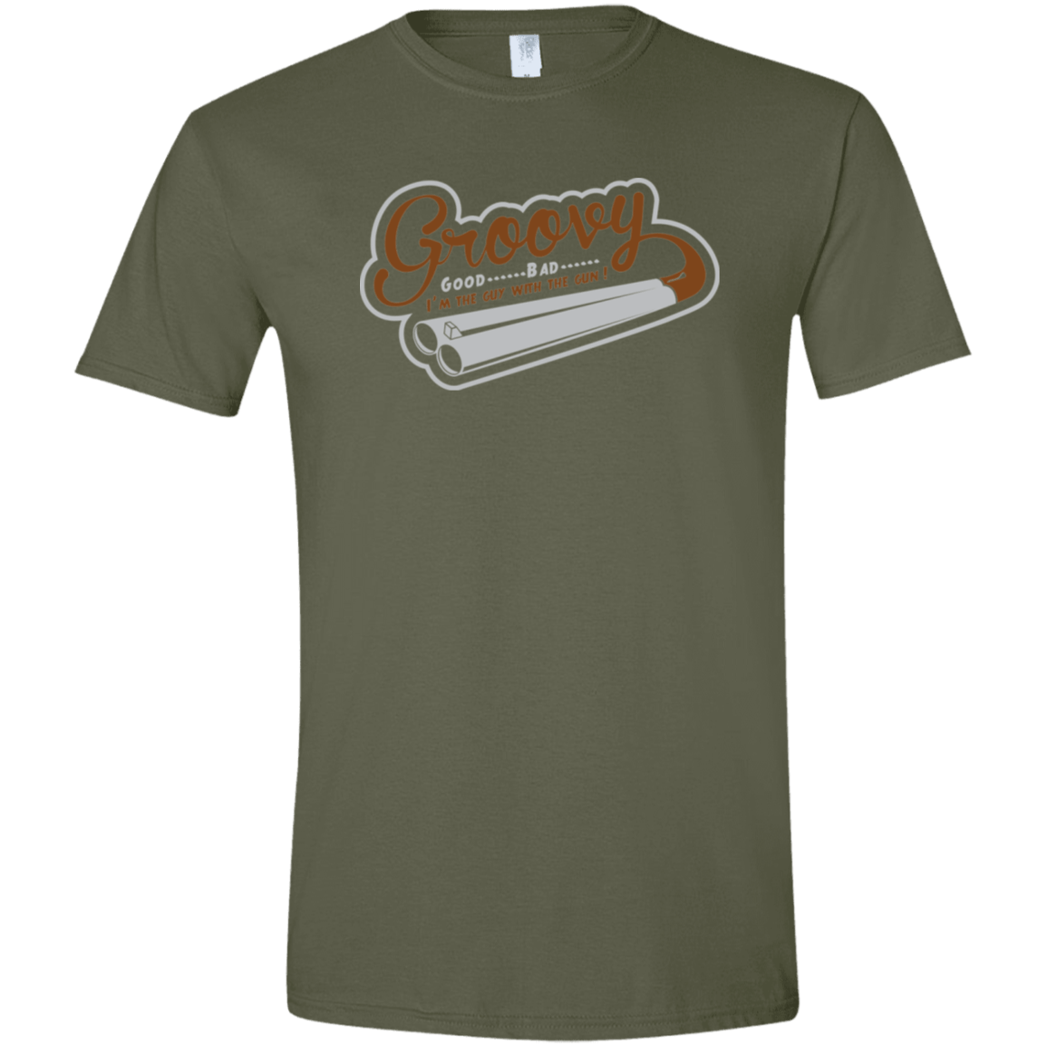 T-Shirts Military Green / S The Guy With The Gun Men's Semi-Fitted Softstyle