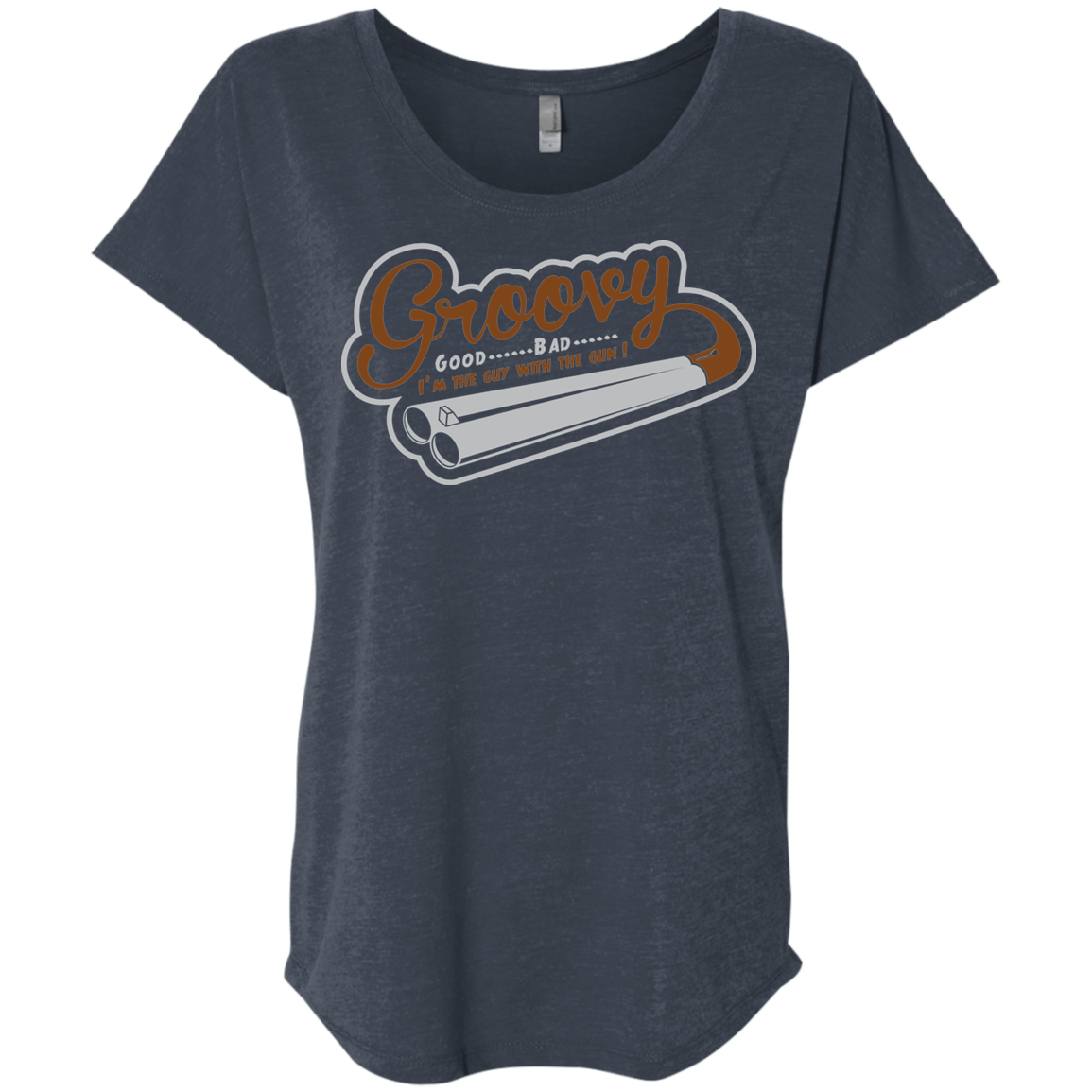 T-Shirts Vintage Navy / X-Small The Guy With The Gun Triblend Dolman Sleeve