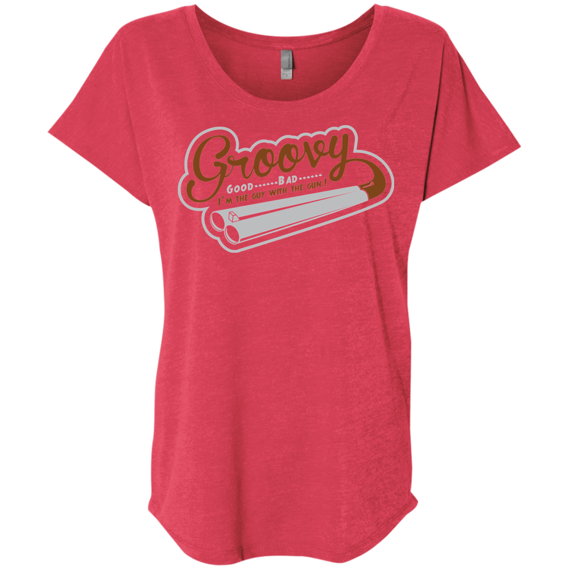 T-Shirts Vintage Red / X-Small The Guy With The Gun Triblend Dolman Sleeve