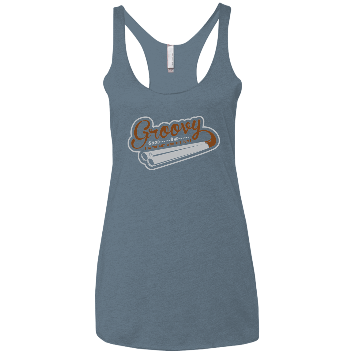 T-Shirts Indigo / X-Small The Guy With The Gun Women's Triblend Racerback Tank