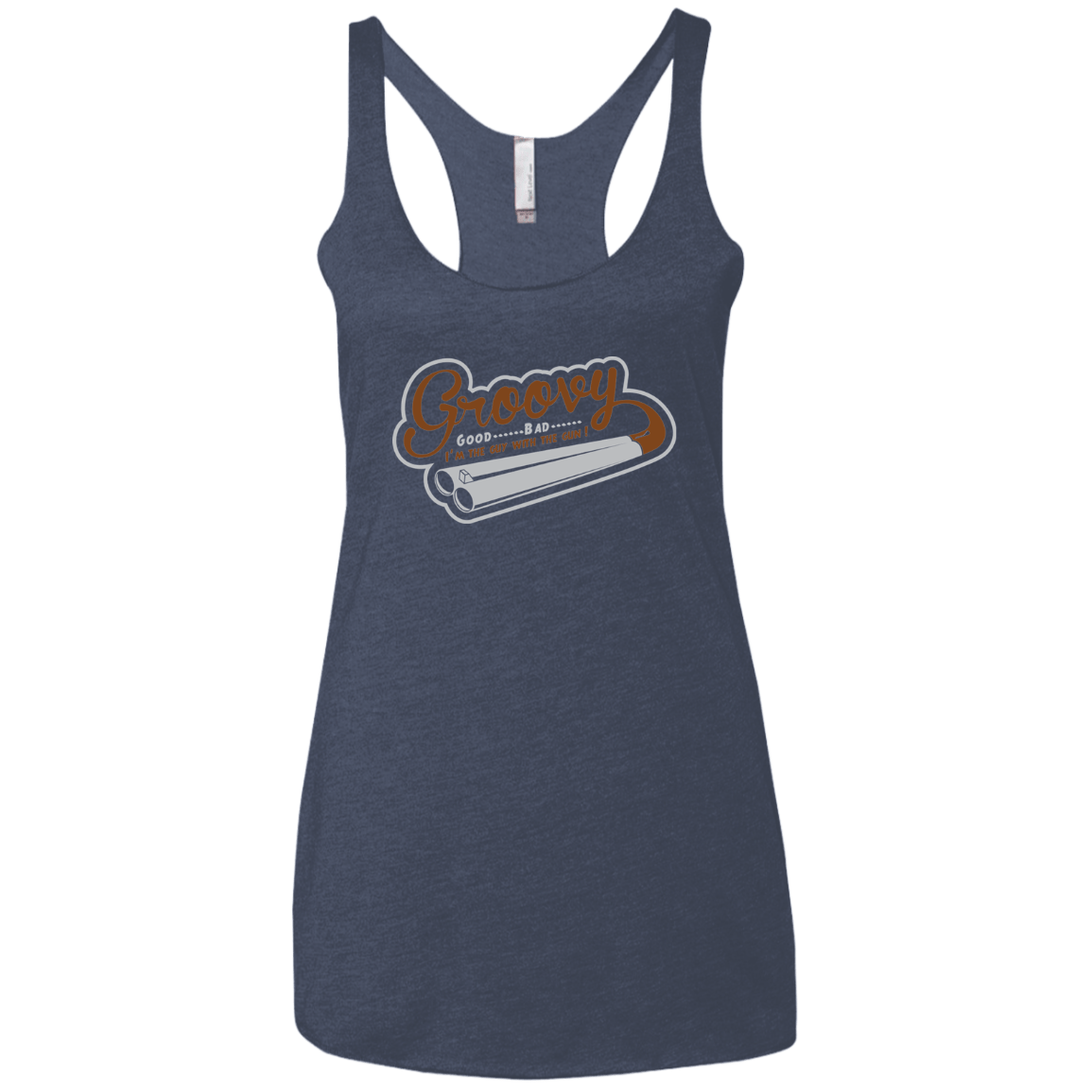 T-Shirts Vintage Navy / X-Small The Guy With The Gun Women's Triblend Racerback Tank