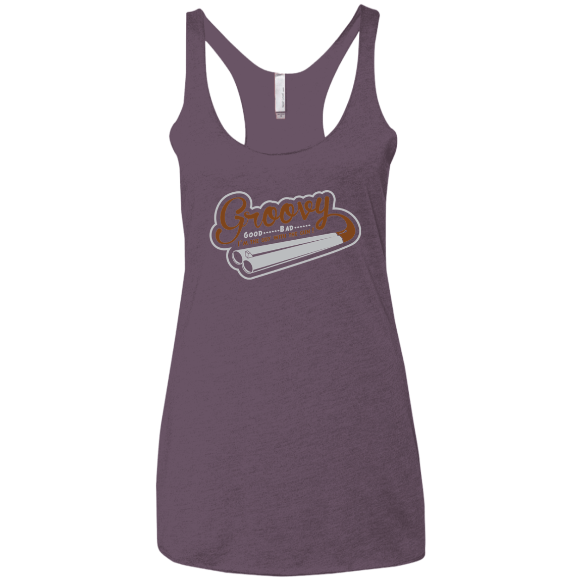 T-Shirts Vintage Purple / X-Small The Guy With The Gun Women's Triblend Racerback Tank