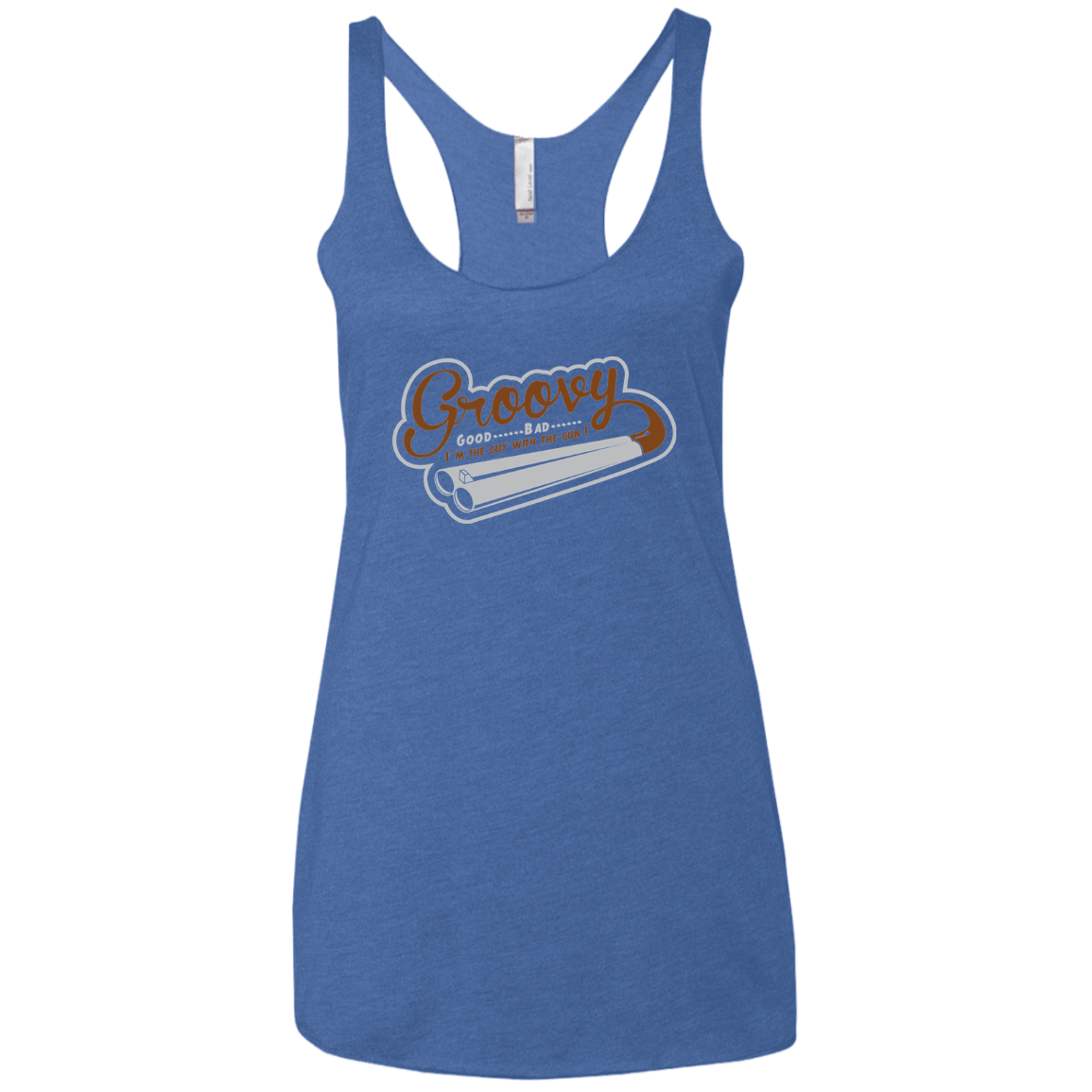 T-Shirts Vintage Royal / X-Small The Guy With The Gun Women's Triblend Racerback Tank