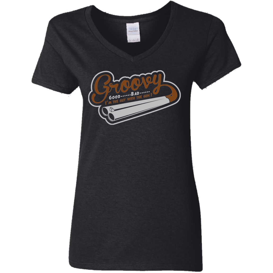 T-Shirts Black / S The Guy With The Gun Women's V-Neck T-Shirt