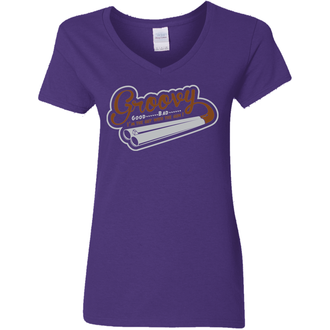 T-Shirts Purple / S The Guy With The Gun Women's V-Neck T-Shirt