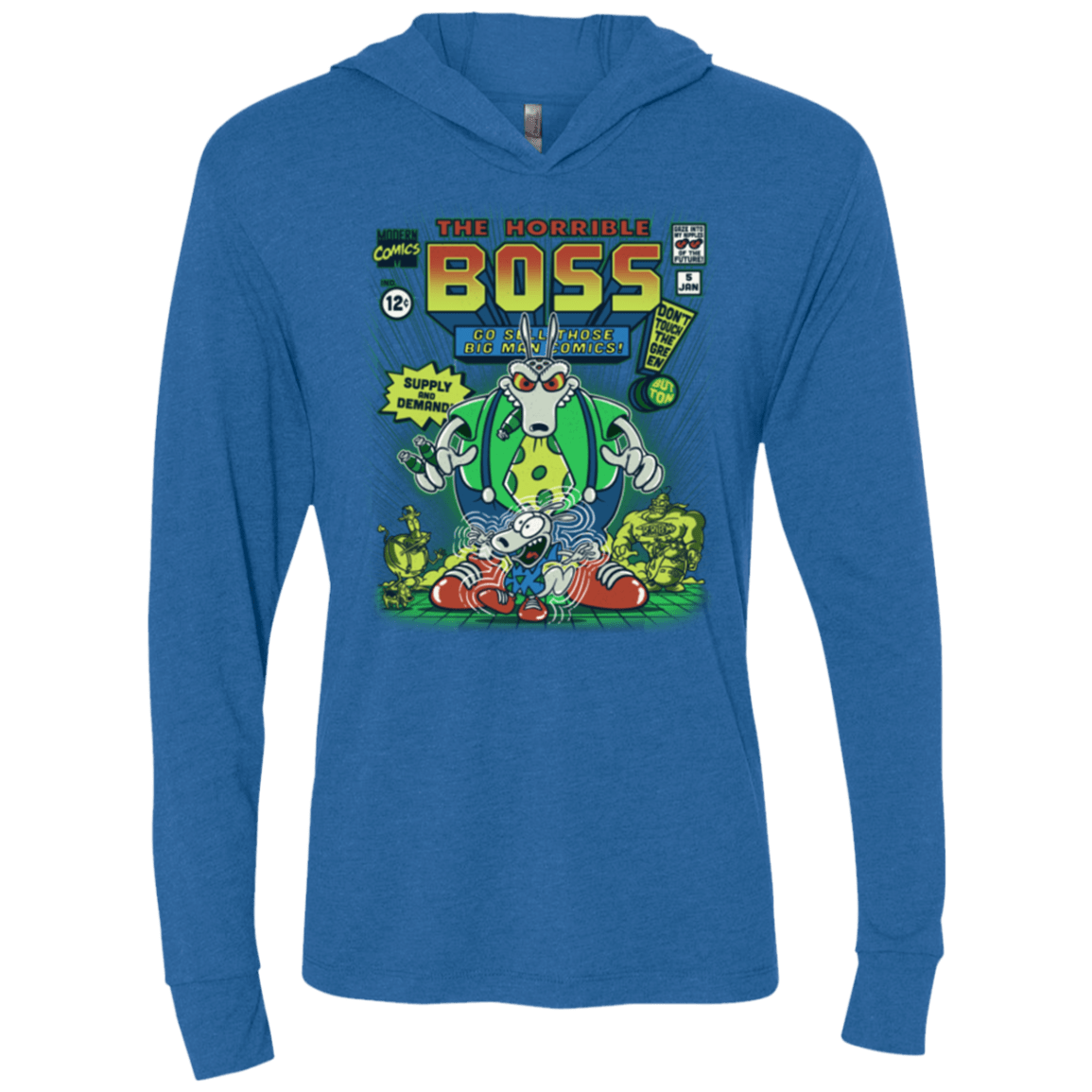 T-Shirts Vintage Royal / X-Small The Horrible Boss Triblend Long Sleeve Hoodie Tee