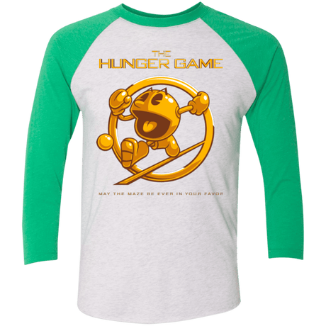 T-Shirts Heather White/Envy / X-Small The Hunger Game Men's Triblend 3/4 Sleeve