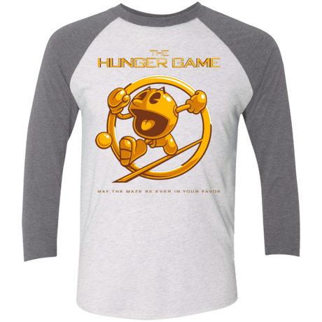 T-Shirts Heather White/Premium Heather / X-Small The Hunger Game Men's Triblend 3/4 Sleeve