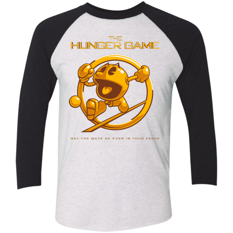 T-Shirts Heather White/Vintage Black / X-Small The Hunger Game Men's Triblend 3/4 Sleeve